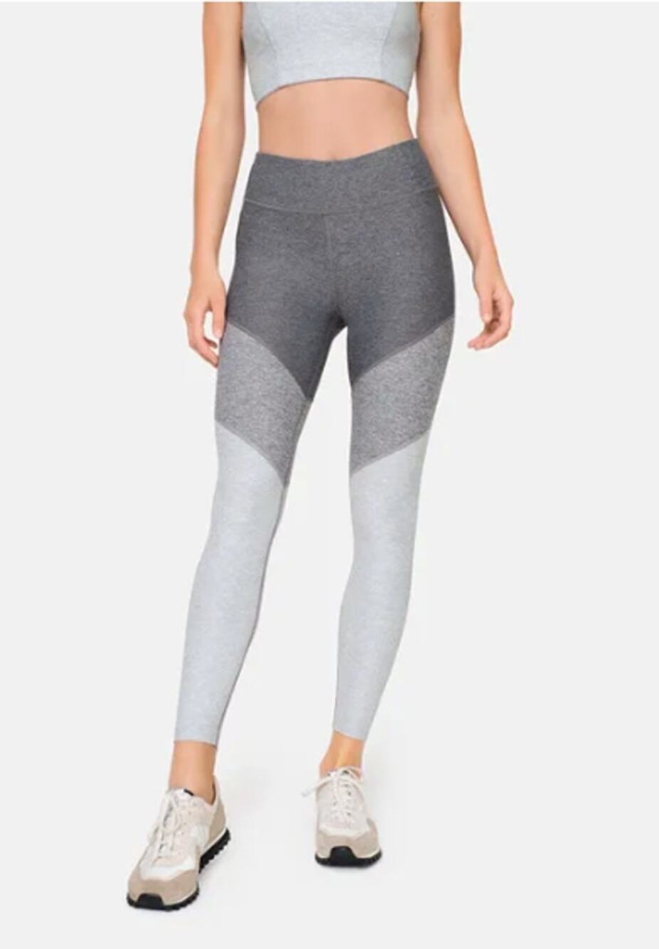 OUTDOOR VOICES Springs 7/8 Grey Colorblock Leggings // M